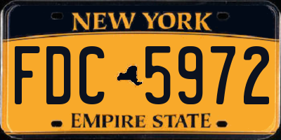 NY license plate FDC5972