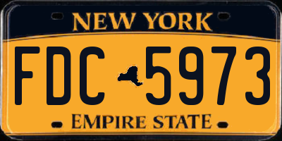 NY license plate FDC5973