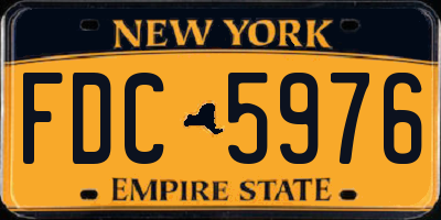 NY license plate FDC5976