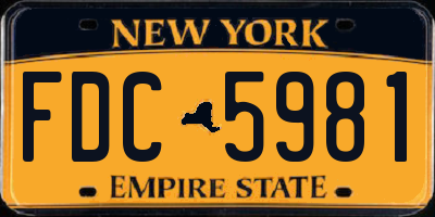 NY license plate FDC5981
