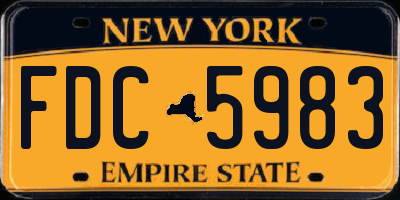 NY license plate FDC5983