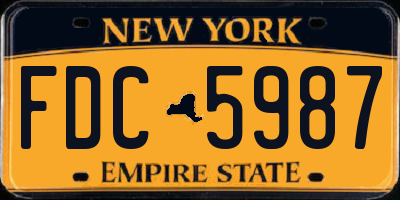 NY license plate FDC5987