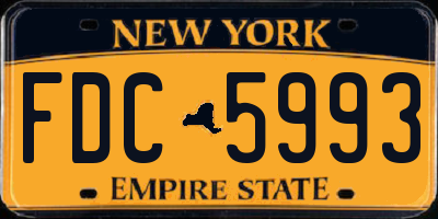 NY license plate FDC5993