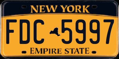 NY license plate FDC5997