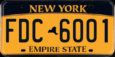 NY license plate FDC6001