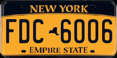 NY license plate FDC6006