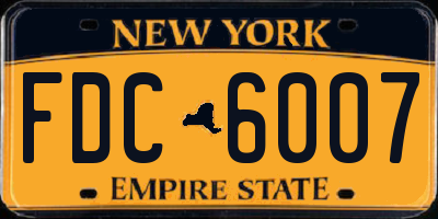 NY license plate FDC6007