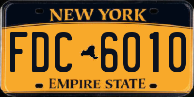 NY license plate FDC6010