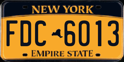 NY license plate FDC6013