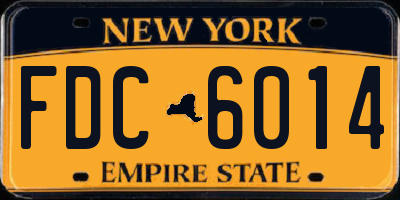 NY license plate FDC6014