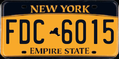 NY license plate FDC6015