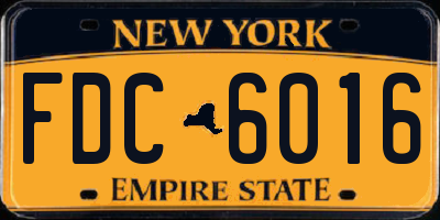 NY license plate FDC6016