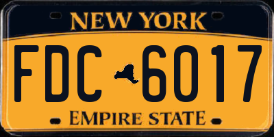 NY license plate FDC6017