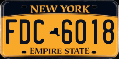 NY license plate FDC6018