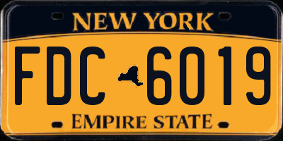 NY license plate FDC6019