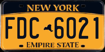 NY license plate FDC6021