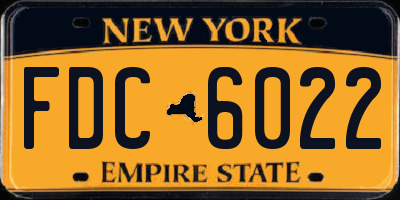 NY license plate FDC6022