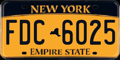 NY license plate FDC6025