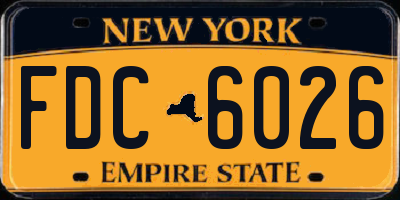 NY license plate FDC6026