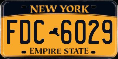 NY license plate FDC6029