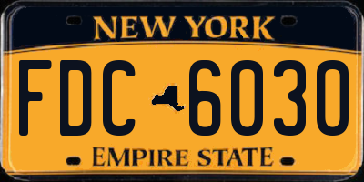 NY license plate FDC6030