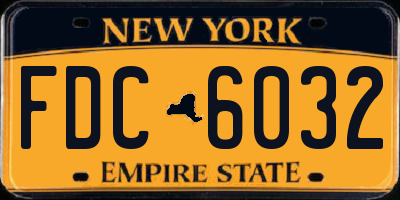 NY license plate FDC6032