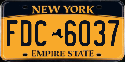 NY license plate FDC6037