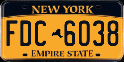 NY license plate FDC6038