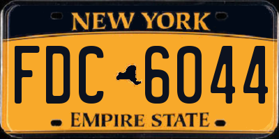 NY license plate FDC6044