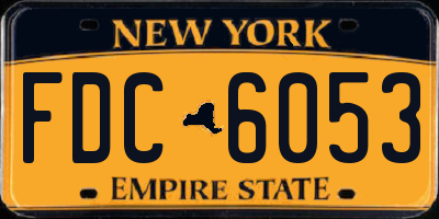 NY license plate FDC6053