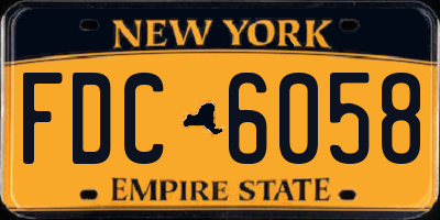 NY license plate FDC6058