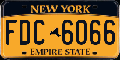 NY license plate FDC6066