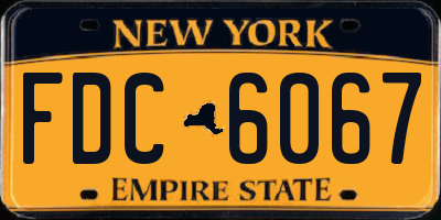 NY license plate FDC6067