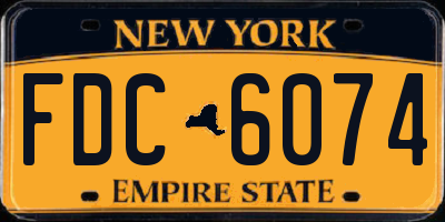 NY license plate FDC6074