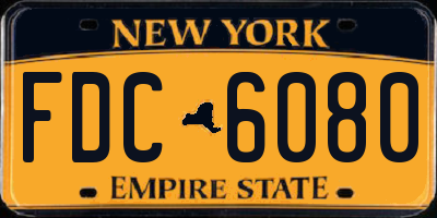 NY license plate FDC6080