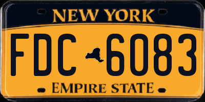 NY license plate FDC6083