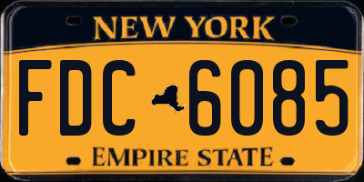 NY license plate FDC6085