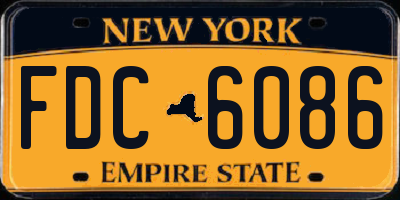 NY license plate FDC6086