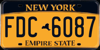 NY license plate FDC6087