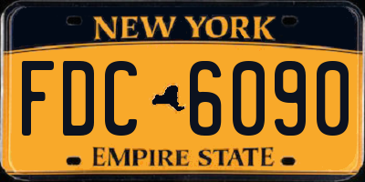 NY license plate FDC6090