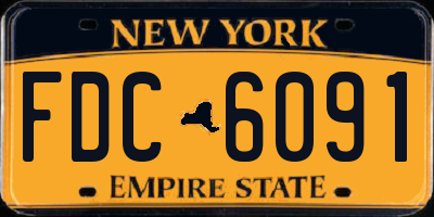NY license plate FDC6091