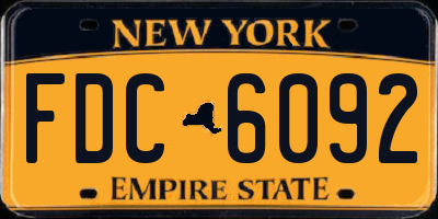 NY license plate FDC6092