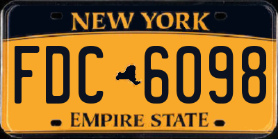 NY license plate FDC6098