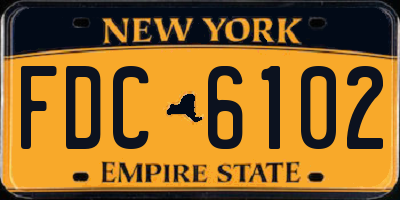 NY license plate FDC6102