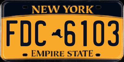 NY license plate FDC6103