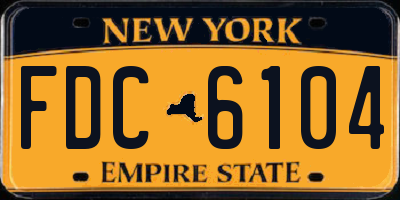 NY license plate FDC6104