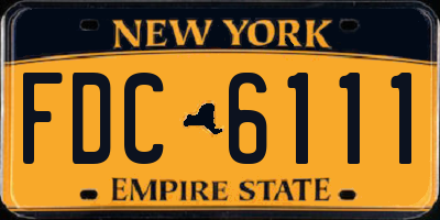 NY license plate FDC6111