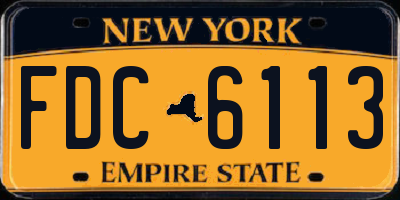 NY license plate FDC6113