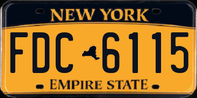 NY license plate FDC6115
