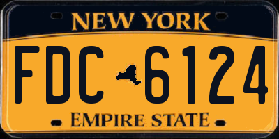 NY license plate FDC6124